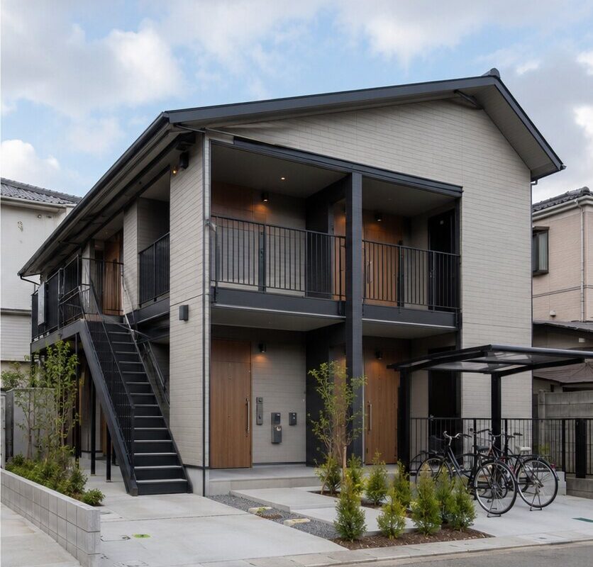 木造2階建て共同住宅 新築工事一式 施工後